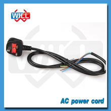 BS 13A 250V UK plug stripped ac power cord with fuse